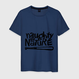 Мужская футболка хлопок с принтом Naughty by nature в Курске, 100% хлопок | прямой крой, круглый вырез горловины, длина до линии бедер, слегка спущенное плечо. | хип хоп