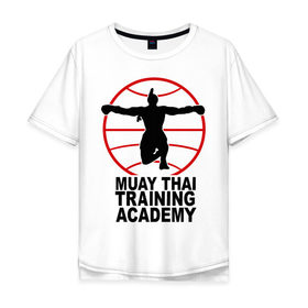 Мужская футболка хлопок Oversize с принтом Mauy Thai Training Academy в Курске, 100% хлопок | свободный крой, круглый ворот, “спинка” длиннее передней части | Тематика изображения на принте: 