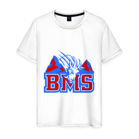 Мужская футболка хлопок с принтом Blue Mountain State в Курске, 100% хлопок | прямой крой, круглый вырез горловины, длина до линии бедер, слегка спущенное плечо. | blue mountain state | bms