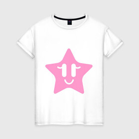 Женская футболка хлопок с принтом Скромная звездочка в Курске, 100% хлопок | прямой крой, круглый вырез горловины, длина до линии бедер, слегка спущенное плечо | 