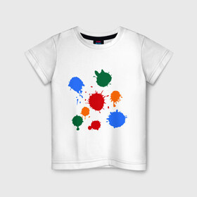 Детская футболка хлопок с принтом Краски в Курске, 100% хлопок | круглый вырез горловины, полуприлегающий силуэт, длина до линии бедер | colors | клякса | кляксы | краски | цвета