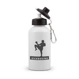 Бутылка спортивная с принтом Kickboxing в Курске, металл | емкость — 500 мл, в комплекте две пластиковые крышки и карабин для крепления | кикбоксинг