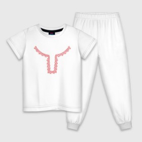 Детская пижама хлопок с принтом Рубашка со славянским узором в Курске, 100% хлопок |  брюки и футболка прямого кроя, без карманов, на брюках мягкая резинка на поясе и по низу штанин
 | русь