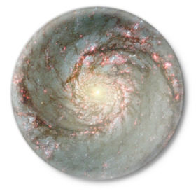 Значок с принтом Галактика в Курске,  металл | круглая форма, металлическая застежка в виде булавки | бесконечность | вселенная | галактика | космос