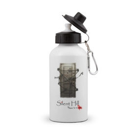 Бутылка спортивная с принтом Silent Hill в Курске, металл | емкость — 500 мл, в комплекте две пластиковые крышки и карабин для крепления | Тематика изображения на принте: silent hil | silent hill | сайлент хил | сайлент хилл