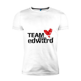 Мужская футболка премиум с принтом Team edward в Курске, 92% хлопок, 8% лайкра | приталенный силуэт, круглый вырез ворота, длина до линии бедра, короткий рукав | new moon | twilight | затмение | новолуние | сага | сумерки | эдвард