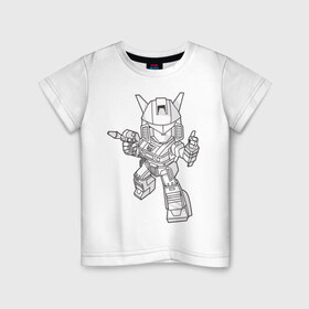 Детская футболка хлопок с принтом Робот (3) в Курске, 100% хлопок | круглый вырез горловины, полуприлегающий силуэт, длина до линии бедер | robot | робот | трансформеры