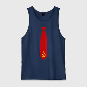 Мужская майка хлопок с принтом Советский галстук в Курске, 100% хлопок |  | серп и молот | советский галстук | советский галстукгалстук | советский союз | ссср