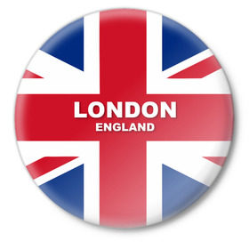 Значок с принтом London (England) в Курске,  металл | круглая форма, металлическая застежка в виде булавки | Тематика изображения на принте: лондон
