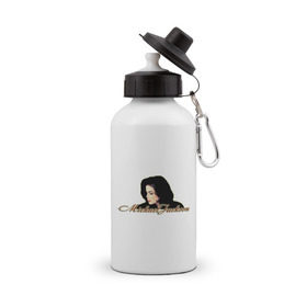 Бутылка спортивная с принтом Майкл Джексон в Курске, металл | емкость — 500 мл, в комплекте две пластиковые крышки и карабин для крепления | майкл джексон