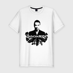 Мужская футболка премиум с принтом Depeche mode (7) в Курске, 92% хлопок, 8% лайкра | приталенный силуэт, круглый вырез ворота, длина до линии бедра, короткий рукав | depeche mode | rock | депеш мод | рок | электронная музыка