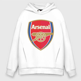 Мужское худи Oversize хлопок с принтом FA Premier League Arsenal FC в Курске, френч-терри — 70% хлопок, 30% полиэстер. Мягкий теплый начес внутри —100% хлопок | боковые карманы, эластичные манжеты и нижняя кромка, капюшон на магнитной кнопке | арсенал