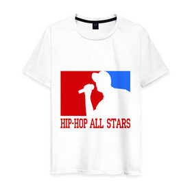 Мужская футболка хлопок с принтом Hip-hop all stars в Курске, 100% хлопок | прямой крой, круглый вырез горловины, длина до линии бедер, слегка спущенное плечо. | хип хоп
