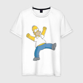 Мужская футболка хлопок с принтом Гомер симпсон в Курске, 100% хлопок | прямой крой, круглый вырез горловины, длина до линии бедер, слегка спущенное плечо. | Тематика изображения на принте: гомер