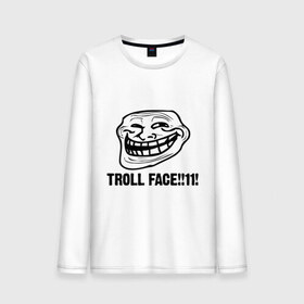 Мужской лонгслив хлопок с принтом Troll face в Курске, 100% хлопок |  | troll | trollface | лицо | тролль | троль