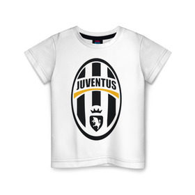Детская футболка хлопок с принтом Italian Serie A. Juventus FC в Курске, 100% хлопок | круглый вырез горловины, полуприлегающий силуэт, длина до линии бедер | фк | ювентус