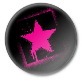 Значок с принтом Эмо звездочка в Курске,  металл | круглая форма, металлическая застежка в виде булавки | Тематика изображения на принте: звездочка | субкультуры | эмо