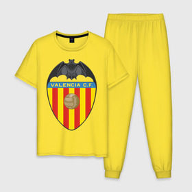 Мужская пижама хлопок с принтом Spanish Primera. Valencia FC в Курске, 100% хлопок | брюки и футболка прямого кроя, без карманов, на брюках мягкая резинка на поясе и по низу штанин
 | valencia | valencia fc | валенсия | евро 2012 | испания | сборная испании | фк | футбольный клуб