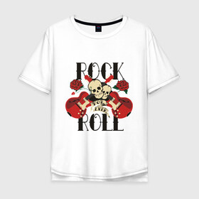 Мужская футболка хлопок Oversize с принтом Rock (8) в Курске, 100% хлопок | свободный крой, круглый ворот, “спинка” длиннее передней части | heavy metal | metal | rocknroll | trash metal | гитары | метал | металл | рок | рок н ролл | рокrock | трэш метал | хеви метал | череп
