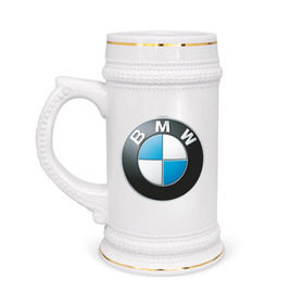 Кружка пивная с принтом BMW в Курске,  керамика (Материал выдерживает высокую температуру, стоит избегать резкого перепада температур) |  объем 630 мл | bmw | авто | авто2012 | автомобиль | бмв | бренд | логотип | машина