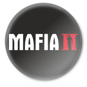 Значок с принтом Мафия 2 в Курске,  металл | круглая форма, металлическая застежка в виде булавки | Тематика изображения на принте: mafia | true crime | мафия