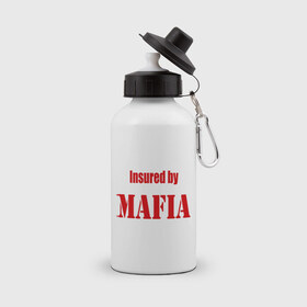 Бутылка спортивная с принтом Mafia (3) в Курске, металл | емкость — 500 мл, в комплекте две пластиковые крышки и карабин для крепления | Тематика изображения на принте: mafia | гангстеры