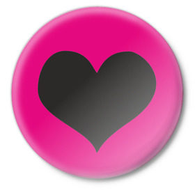 Значок с принтом Черное сердце в Курске,  металл | круглая форма, металлическая застежка в виде булавки | Тематика изображения на принте: heart | аниме | любовь | отношения | сердечко | сердце | чувства | эмо