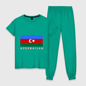 Женская пижама хлопок с принтом Азербайджан в Курске, 100% хлопок | брюки и футболка прямого кроя, без карманов, на брюках мягкая резинка на поясе и по низу штанин | Тематика изображения на принте: azerbaijan | azerbaijan map | jan jan azerbaijan
азербайджан | map | азербайджанец | карта азербайджана