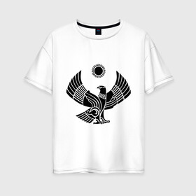 Женская футболка хлопок Oversize с принтом Дагестан в Курске, 100% хлопок | свободный крой, круглый ворот, спущенный рукав, длина до линии бедер
 | 05 регион | даг | дагестан | дагестанец | даги | орел