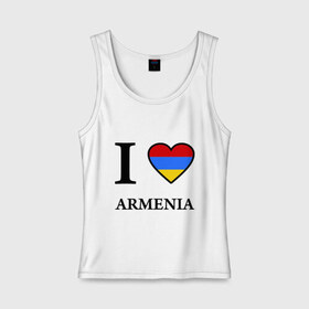 Женская майка хлопок с принтом I love Armenia в Курске, 95% хлопок, 5% эластан |  | armenia | армению | армения | армяне | армянин | ереван | люблю | флаг