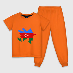 Детская пижама хлопок с принтом Azerbaijan map в Курске, 100% хлопок |  брюки и футболка прямого кроя, без карманов, на брюках мягкая резинка на поясе и по низу штанин
 | azerbaijan | azerbaijan map | map | азербайджан | азербайджанец | карта азербайджана