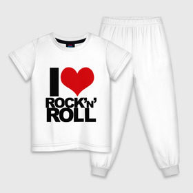 Детская пижама хлопок с принтом I love rock and roll в Курске, 100% хлопок |  брюки и футболка прямого кроя, без карманов, на брюках мягкая резинка на поясе и по низу штанин
 | Тематика изображения на принте: i love | rock | rock and roll | сердце | я люблю | я люблю рок н роллrock n roll