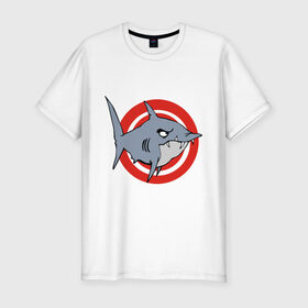 Мужская футболка премиум с принтом Shark (Акула) в Курске, 92% хлопок, 8% лайкра | приталенный силуэт, круглый вырез ворота, длина до линии бедра, короткий рукав | 