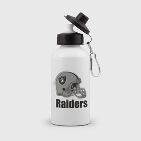Бутылка спортивная с принтом Raiders (2) в Курске, металл | емкость — 500 мл, в комплекте две пластиковые крышки и карабин для крепления | freeride | raiders | райдер | райдеры | фрирайд | шлем