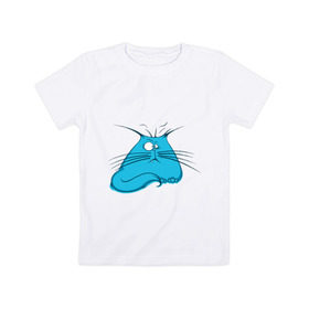Детская футболка хлопок с принтом Котяра в Курске, 100% хлопок | круглый вырез горловины, полуприлегающий силуэт, длина до линии бедер | животные | жирный котэ | жирный котяра | котэ | котяра | прикольные животные | толстый котэ