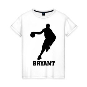 Женская футболка хлопок с принтом Basketball Star - Kobe Bryant в Курске, 100% хлопок | прямой крой, круглый вырез горловины, длина до линии бедер, слегка спущенное плечо | kobe bryant | баскетболист | коби брайнт