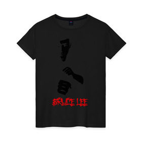 Женская футболка хлопок с принтом Bruce lee (4) в Курске, 100% хлопок | прямой крой, круглый вырез горловины, длина до линии бедер, слегка спущенное плечо | брюс ли