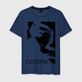 Мужская футболка хлопок с принтом Dr. Dre в Курске, 100% хлопок | прямой крой, круглый вырез горловины, длина до линии бедер, слегка спущенное плечо. | 