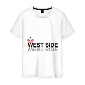 Мужская футболка хлопок с принтом West Side в Курске, 100% хлопок | прямой крой, круглый вырез горловины, длина до линии бедер, слегка спущенное плечо. | gangsta | gansta | hip | hip hop | hop | rap | реп | рэп | рэпчина | хип | хип хоп | хоп