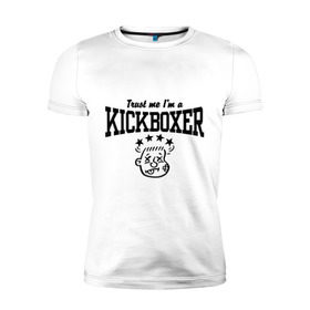 Мужская футболка премиум с принтом Кикбоксер в Курске, 92% хлопок, 8% лайкра | приталенный силуэт, круглый вырез ворота, длина до линии бедра, короткий рукав | кикбоксинг