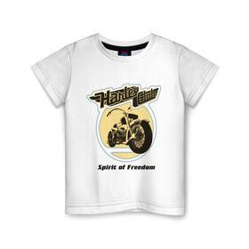Детская футболка хлопок с принтом Harley Davidson Spirit of freedom в Курске, 100% хлопок | круглый вырез горловины, полуприлегающий силуэт, длина до линии бедер | Тематика изображения на принте: harley | harley davidson | harley davidson 