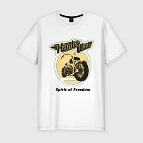 Мужская футболка премиум с принтом Harley Davidson Spirit of freedom в Курске, 92% хлопок, 8% лайкра | приталенный силуэт, круглый вырез ворота, длина до линии бедра, короткий рукав | harley | harley davidson | harley davidson 