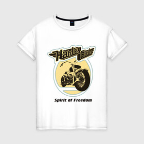 Женская футболка хлопок с принтом Harley Davidson Spirit of freedom в Курске, 100% хлопок | прямой крой, круглый вырез горловины, длина до линии бедер, слегка спущенное плечо | harley | harley davidson | harley davidson 