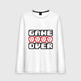 Мужской лонгслив хлопок с принтом С надписью Game over в Курске, 100% хлопок |  | game over | игра | игра окончена | играть | проигравший | проиграть | черепа