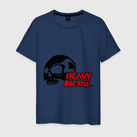 Мужская футболка хлопок с принтом Heavy metal (Хэви метал) в Курске, 100% хлопок | прямой крой, круглый вырез горловины, длина до линии бедер, слегка спущенное плечо. | скелет
