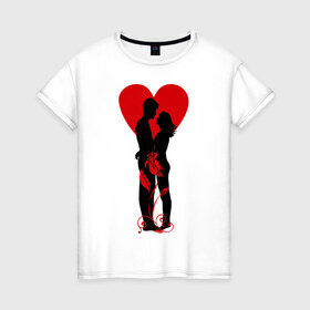 Женская футболка хлопок с принтом Be My Valentine (5) в Курске, 100% хлопок | прямой крой, круглый вырез горловины, длина до линии бедер, слегка спущенное плечо | 