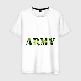 Мужская футболка хлопок с принтом Army в Курске, 100% хлопок | прямой крой, круглый вырез горловины, длина до линии бедер, слегка спущенное плечо. | camo | military | армия | камо | камуфляж