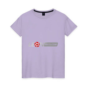 Женская футболка хлопок с принтом Leon в Курске, 100% хлопок | прямой крой, круглый вырез горловины, длина до линии бедер, слегка спущенное плечо | bet | leon | бет | буки | букмейкеры | букмекерская контора | букмекеры | леон