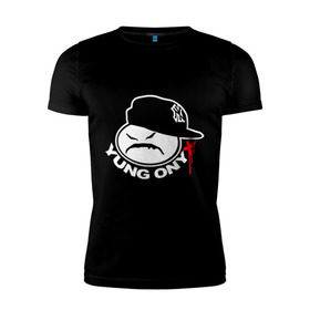 Мужская футболка премиум с принтом Yung Onix в Курске, 92% хлопок, 8% лайкра | приталенный силуэт, круглый вырез ворота, длина до линии бедра, короткий рукав | gangsta | gansta | hip | hip hop | hop | rap | оникс | рэп | рэпчина | хип | хип хоп | хипхоп | хоп