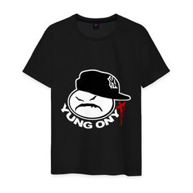 Мужская футболка хлопок с принтом Yung Onix в Курске, 100% хлопок | прямой крой, круглый вырез горловины, длина до линии бедер, слегка спущенное плечо. | gangsta | gansta | hip | hip hop | hop | rap | оникс | рэп | рэпчина | хип | хип хоп | хипхоп | хоп